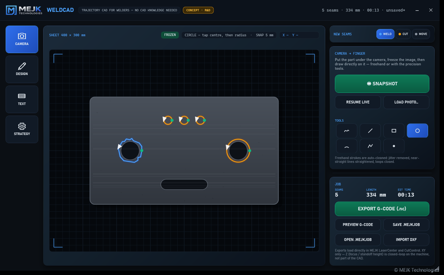 MEJK WeldCAD — demo view